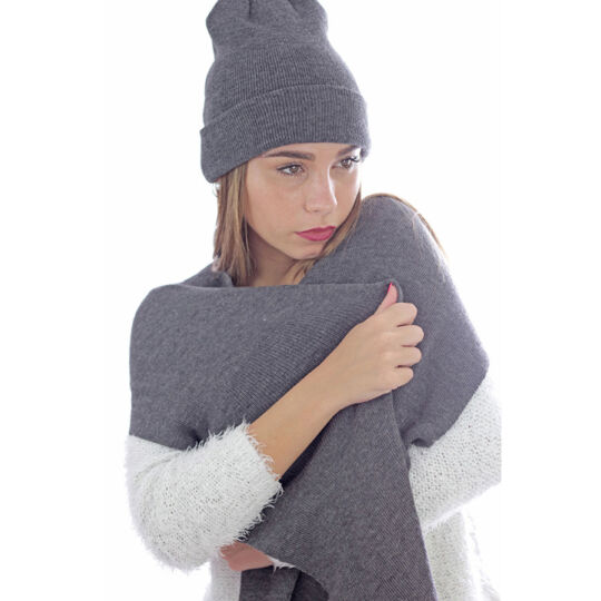 Шарф вязаный WIND SCARF, серый