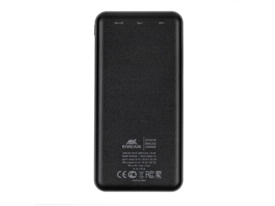 Внешний аккумулятор с быстрой зарядкой  VA2571, 20000 mAh, черный